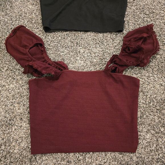 Bundle of 2 - Women's Shein Ribbed Cropped Tank Tops | Size Small - Picture 2 of 8